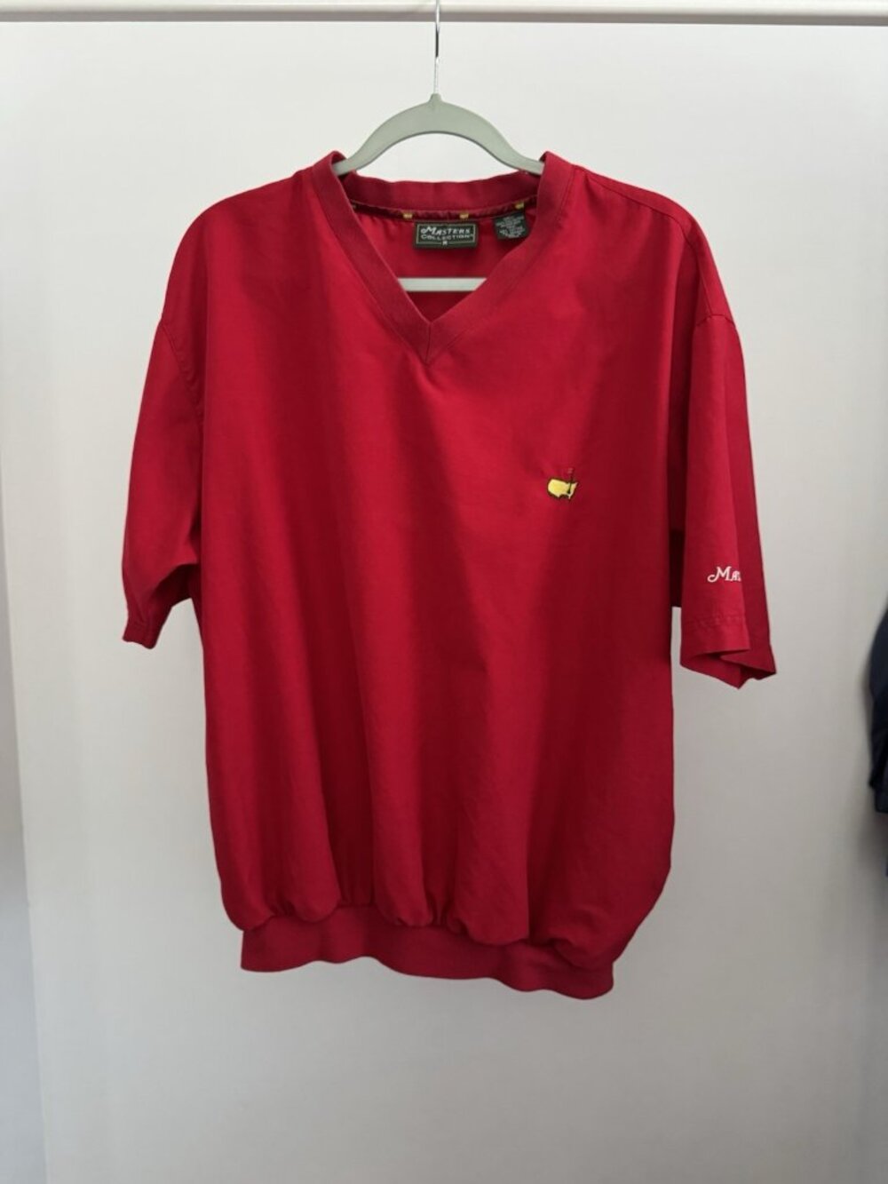 Masters Collection Short Sleeve Pullover Men's Medium Red Wind Rain Golf